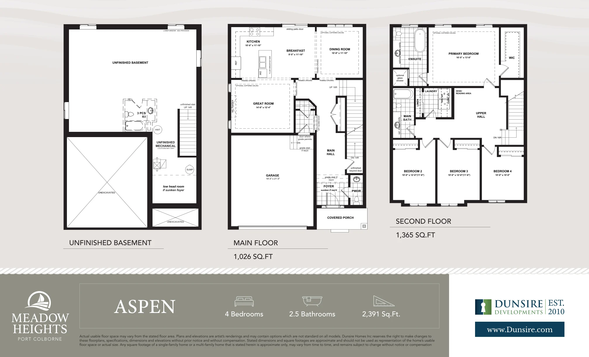 Aspen floor plan, 4 bed 2.5 bath